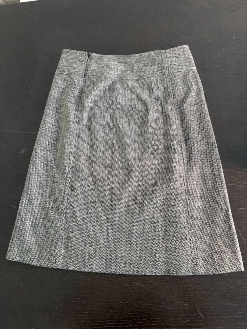 Tory Burch Brown & Cream Herringbone Skirt Suit Set - Size 2 - Picture 8 of 11